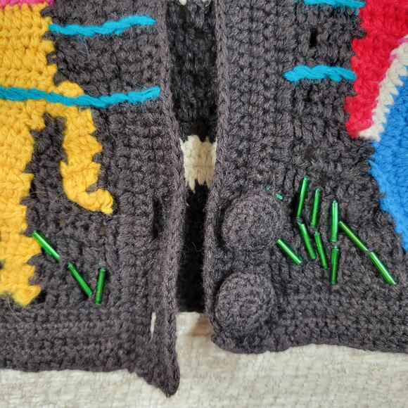 Vintage TLC by Lambert Mexican Fiesta Cardigan Sweater Crochet Knit NWT Size M - Picture 4 of 16
